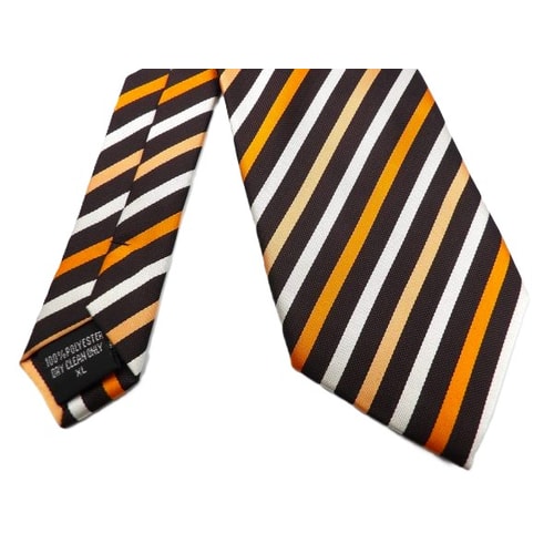 Knightsbridge Extra Long Stripes Tie Orange/Black/White