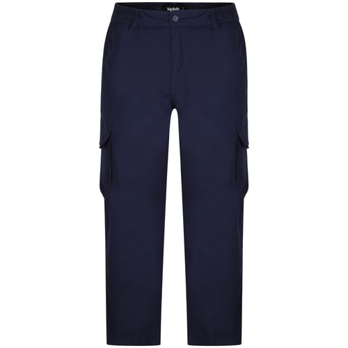 Bigdude Lightweight Elasticated Waist Cargo Trousers Navy Tall