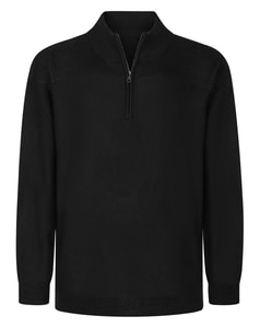 Bigdude Textured Half Zip Jumper Black