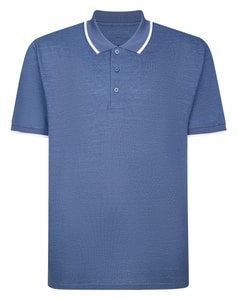 Bigdude Tipped Polo Shirt Blue Marl Tall