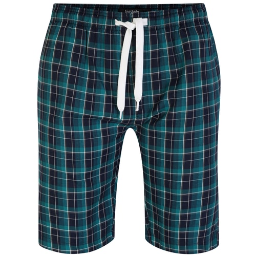 Bigdude Woven Checked Pyjama Shorts Green/Navy