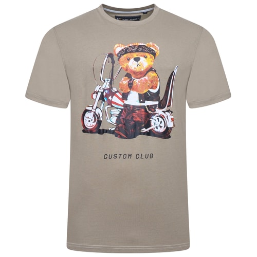 KAM Teddy Bear Cycle Print T-Shirt Laurel Oak