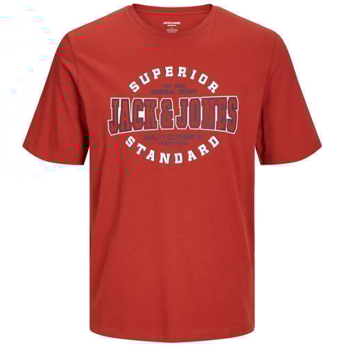 Jack & Jones Superior Standard Print T-Shirt Red Ochre