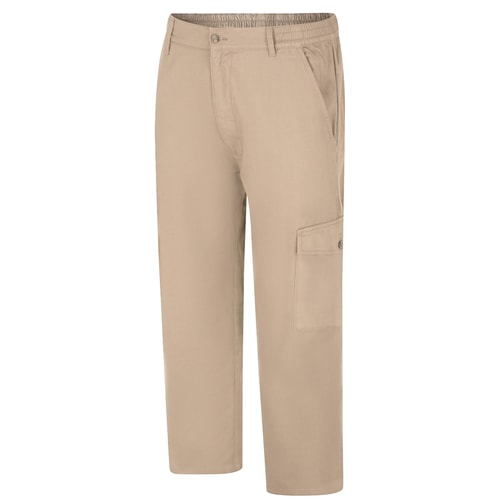 Bigdude Elasticated Waist Cargo Trousers Sand