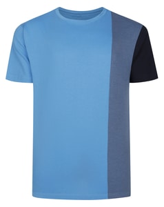 Bigdude Vertical Colour Block T-Shirt Light Blue