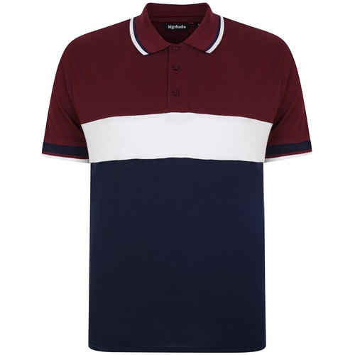 Bigdude Cut & Sew Contrast Colour Polo Shirt Navy