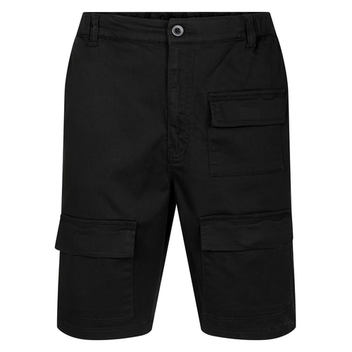 Bigdude Elasticated Waist Stretch Utility Shorts Black