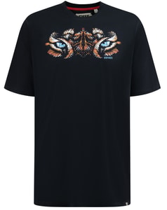 D555 Leamington Tiger Eyes Print T-Shirt Black