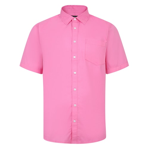 Bigdude Cotton Summer Short Sleeve Shirt Pink