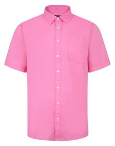 Bigdude Cotton Summer Short Sleeve Shirt Pink