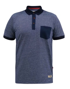 D555 Oxley Fine Stripe Polo Shirt Navy