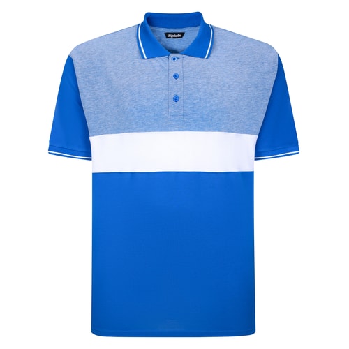 Bigdude Dobby Colour Block Polo Shirt Royal Blue