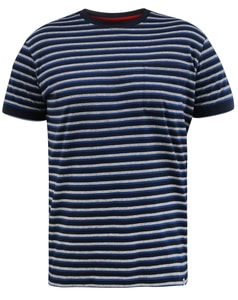 D555 Beamont Jacquard Stripe T-Shirt Navy Stripe
