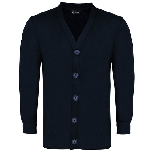 Bigdude Brushed Fleece Cardigan Navy