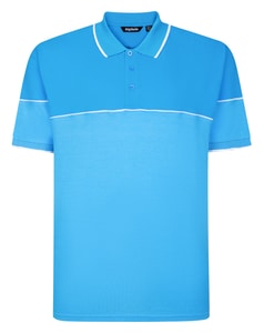 Bigdude Colour Block Polo With Piping Bright Blue