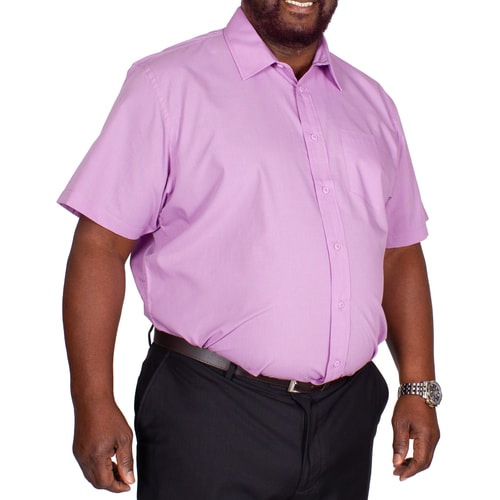 Bigdude Classic Short Sleeve Poplin Shirt Violet