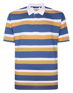Bigdude Striped Rugby Polo Mustard