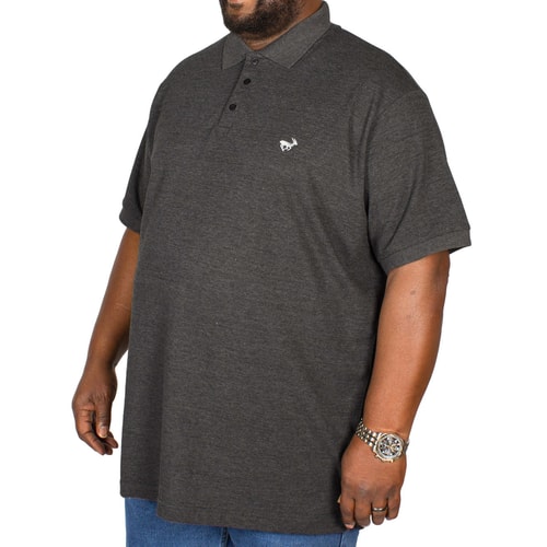 Bigdude Embroidered Polo Shirt Charcoal Tall
