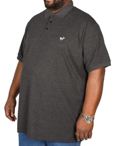 Bigdude Embroidered Polo Shirt Charcoal Tall
