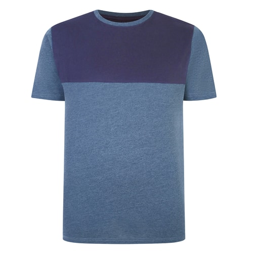 Bigdude Cut & Sew 2 Tone T-Shirt Denim Marl/Navy