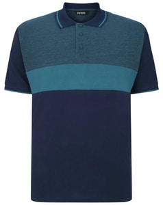 Bigdude Dobby Colour Block Polo Shirt Navy