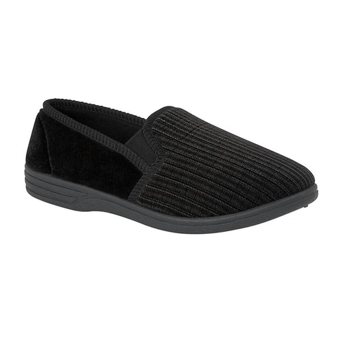 Zedzzz Richard Striped Twin Gusset Slipper Black