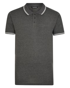Bigdude Tipped Polo Shirt Charcoal Tall