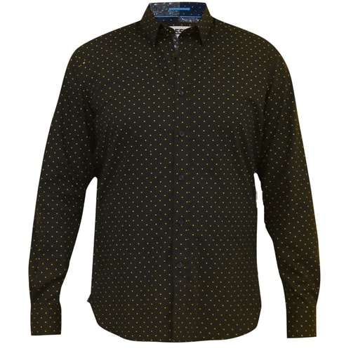 D555 Bernard All Over Print Long Sleeve Shirt Navy