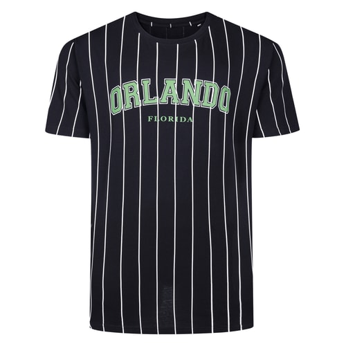 Bigdude Orlando Pin Stripe T-Shirt Black/White Tall