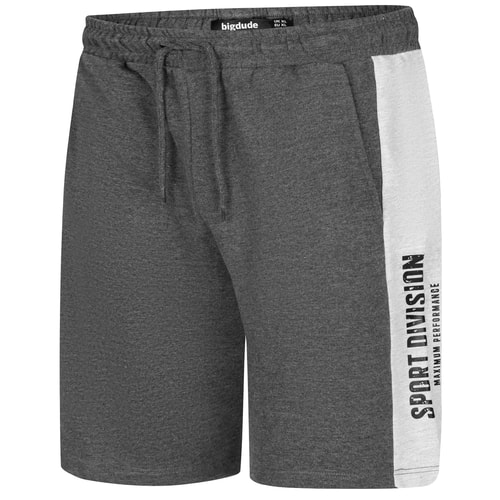 Bigdude Sport Division Loopback Jogger Shorts Charcoal Marl