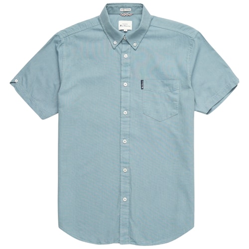 Ben Sherman Oxford Short Sleeve Shirt Blue Shadow