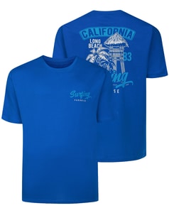 Bigdude California Surfing Paradise Back Print T-Shirt Royal Blue