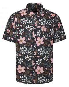Bigdude Modern Flower Short Sleeve Shirt Faded Black