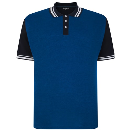 Bigdude Dobby Two Tone Polo Shirt Royal Blue/Navy