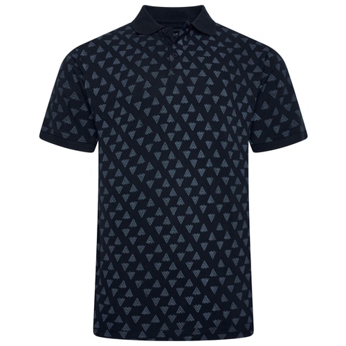 KAM Arrow Print Jersey Polo Shirt Carbon