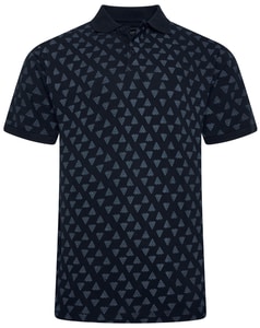 KAM Arrow Print Jersey Polo Shirt Carbon