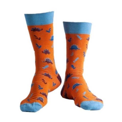 Doris & Dude Dinosaur Print Socks Amber
