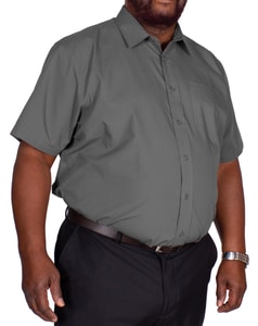 Bigdude Classic Short Sleeve Poplin Shirt Charcoal