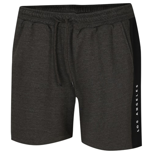Bigdude LA Print Loopback Jogger Shorts Charcoal