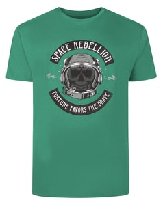 Bigdude Space Rebellion Print T-Shirt Teal