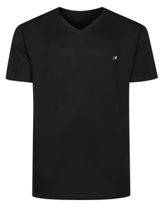 Bigdude Embroidery V-Neck T-Shirt Black