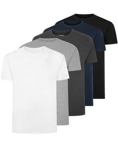 Bigdude 5 Pack Plain T-Shirts
