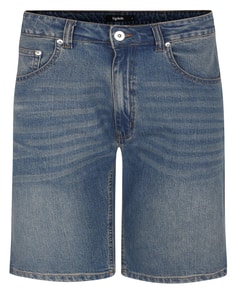 Bigdude Stretch Denim Shorts With Whiskers Tint Wash