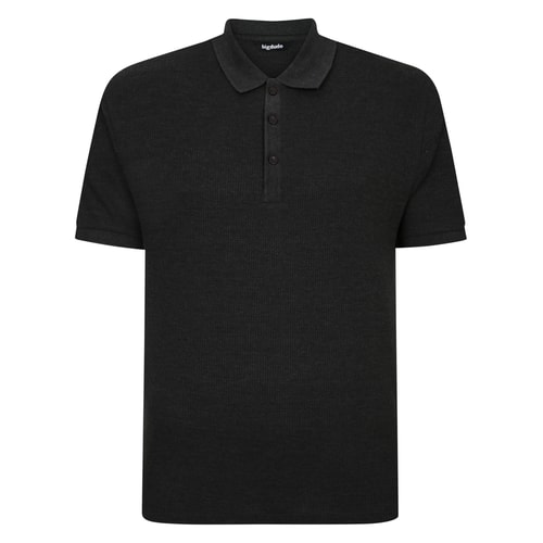 Bigdude Lightweight Textured Polo Shirt Charcoal