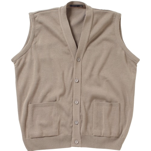 Cotton Valley Knitted Sleeveless Cardigan Taupe