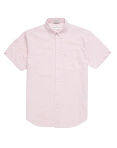Ben Sherman Oxford Short Sleeve Shirt Light Pink