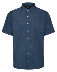 Bigdude Micro Floral Short Sleeve Shirt Navy