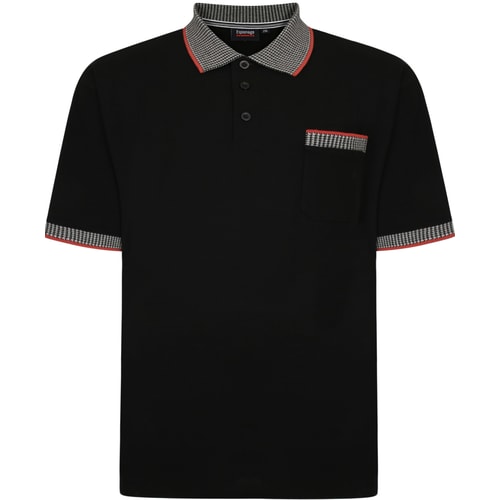 Espionage Hounds Tooth Polo Shirt Black
