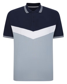 Bigdude Chevron Polo Shirt Pale Blue/Navy Tall