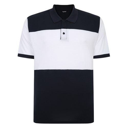 Bigdude Colour Block Polo Shirt Navy/White